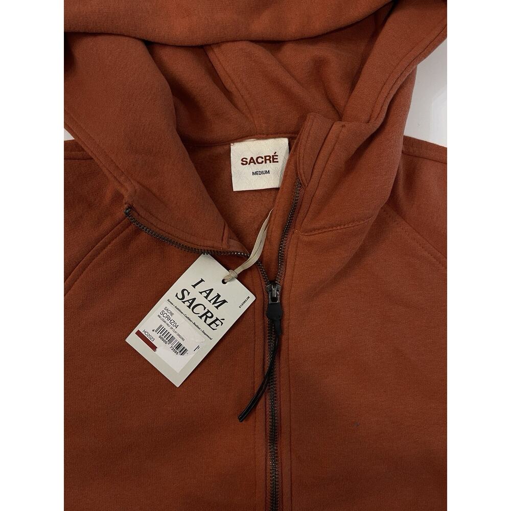 Sacre Logan Half Zip Clay Orange Hoodie Size M NWT